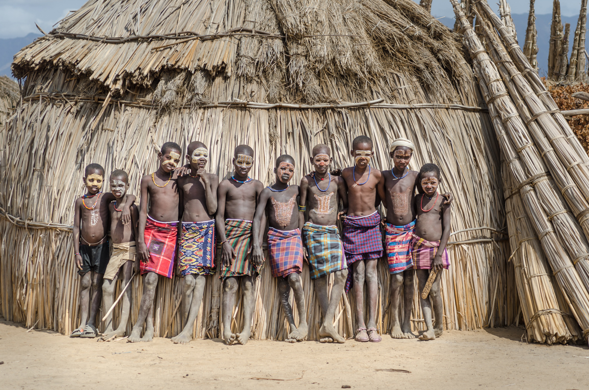 Portraits Of Unidentified Boys From Arbore Tribe, Ethiopia