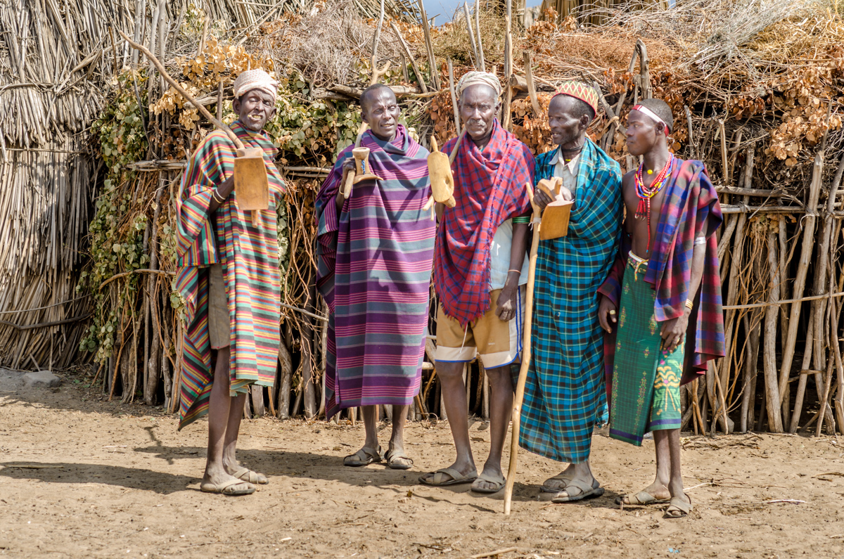 Group Of Old Men From Arbore Tribe