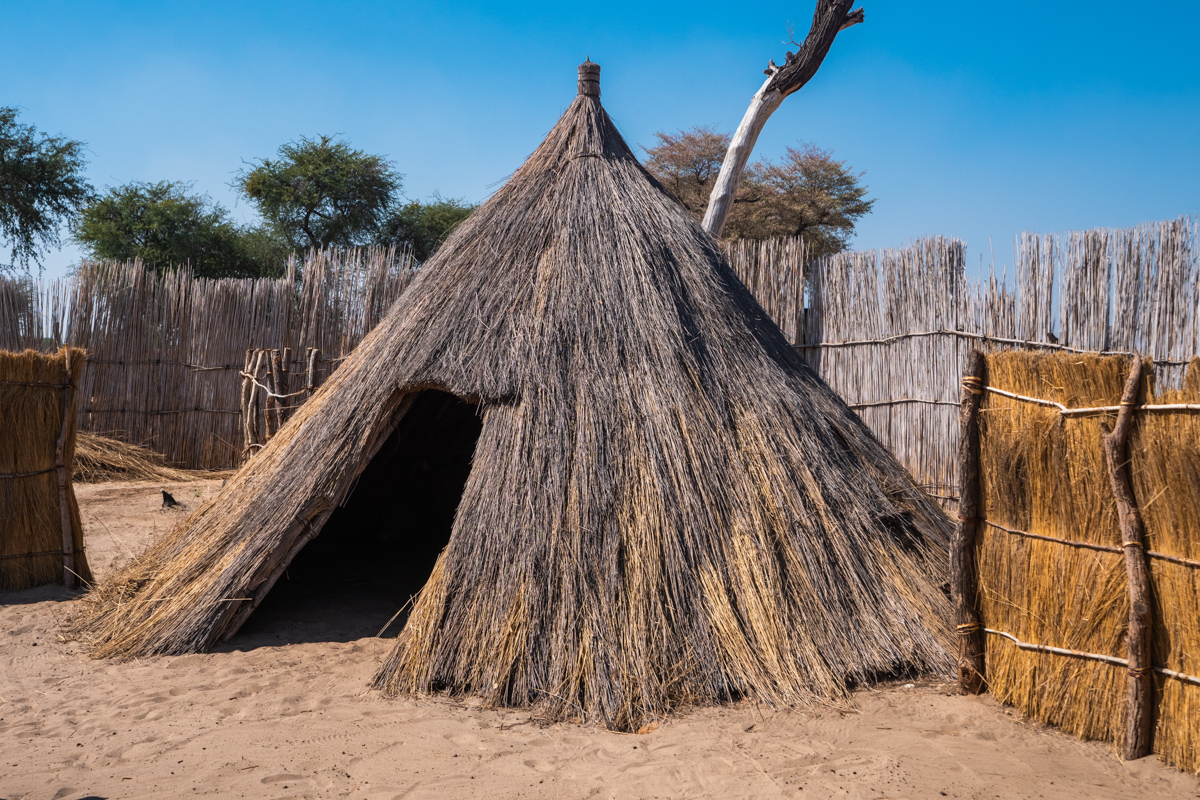 Round Hut Of Mafwe Tribe In Caprivi, Namibia, Africa, A Traditio