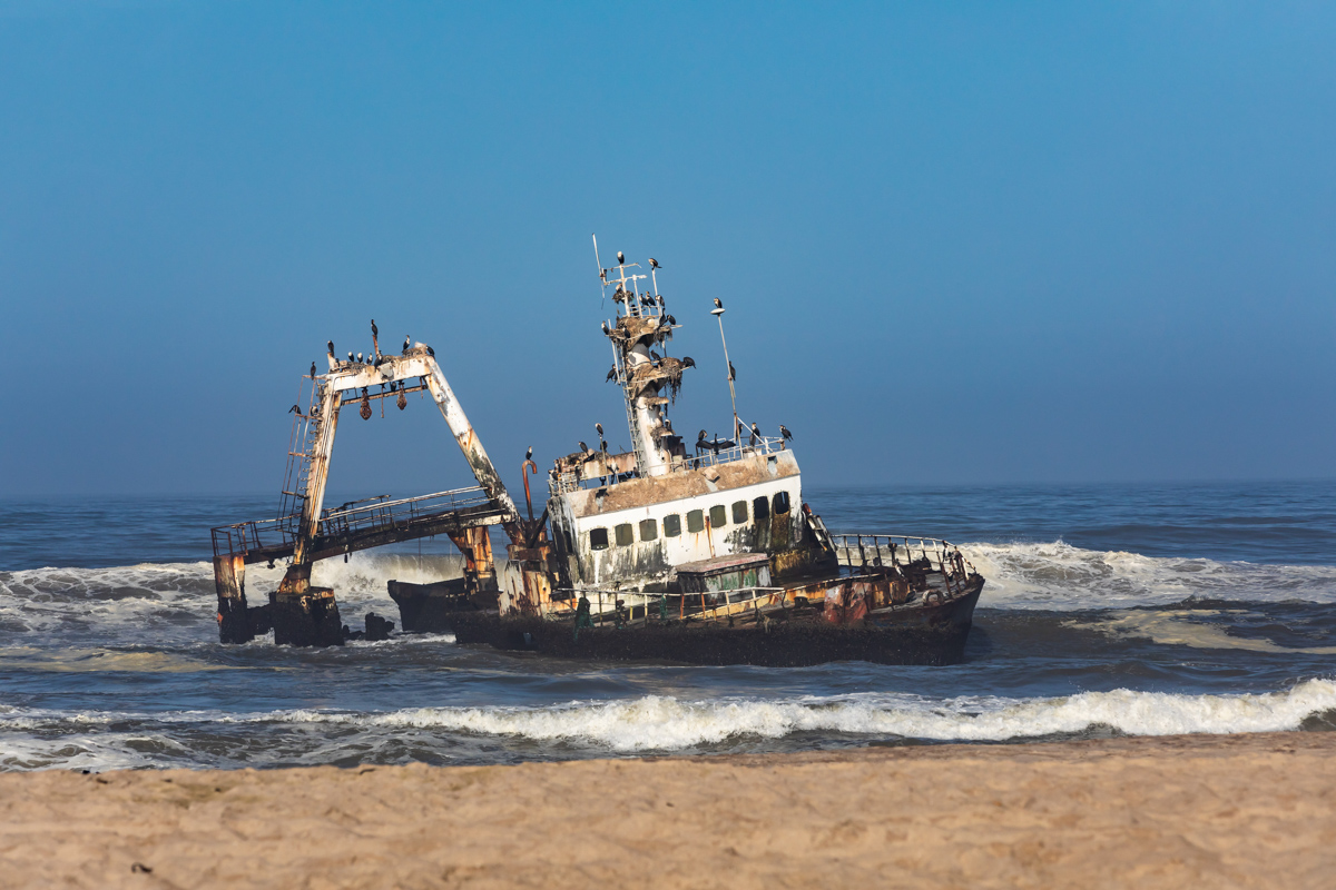 Abandoned And Derelict Old Shipwreck Zeila At The Atlantic Coast